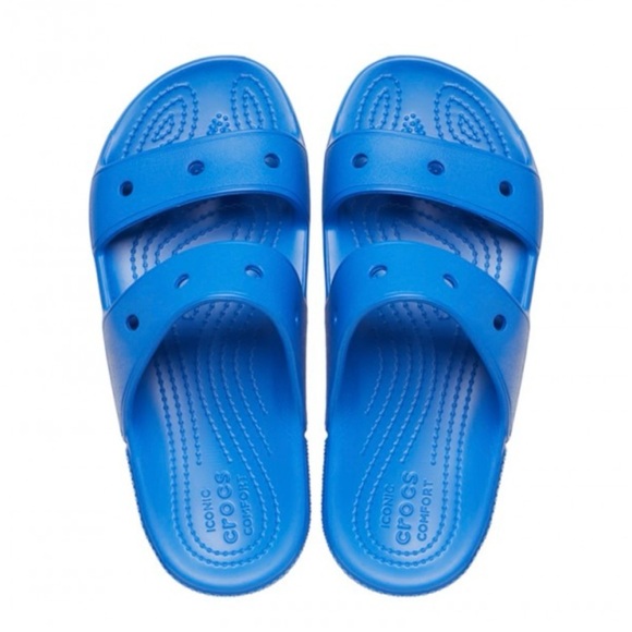 CROCS Vibrant Blue Slide Sandals - Picture 2 of 9